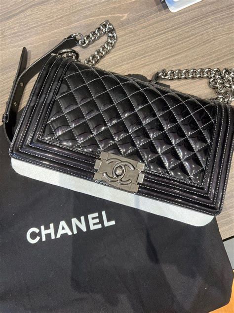 chanel boy patent leather price|chanel patent leather wallet.